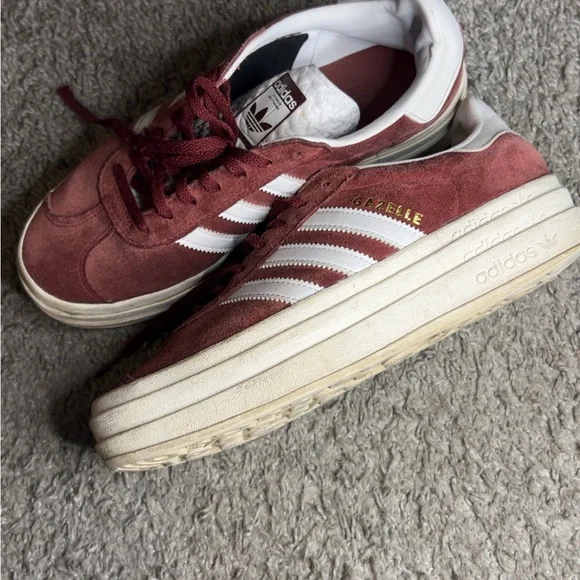 adidas | Shoes | Adidas Gazelle Sneakers In Maroon And White | Poshmark